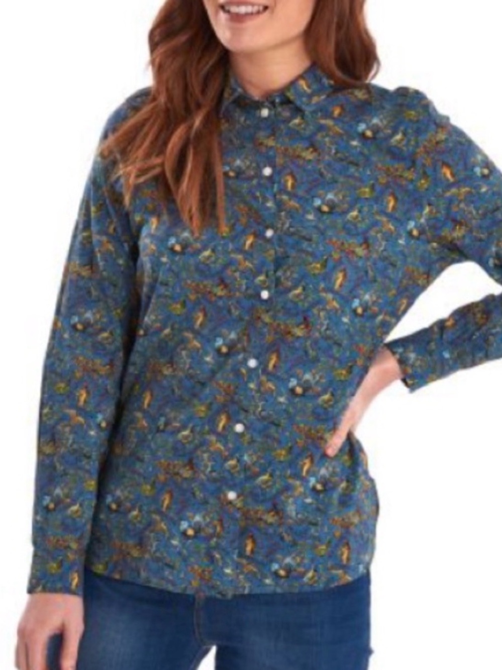 BARBOUR x EMMA BRIDGEWATER Eleanor Blue Game Bird Shirt LSH1250
